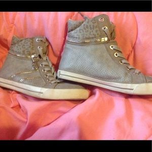 G by Guess grey zipper high tops like new